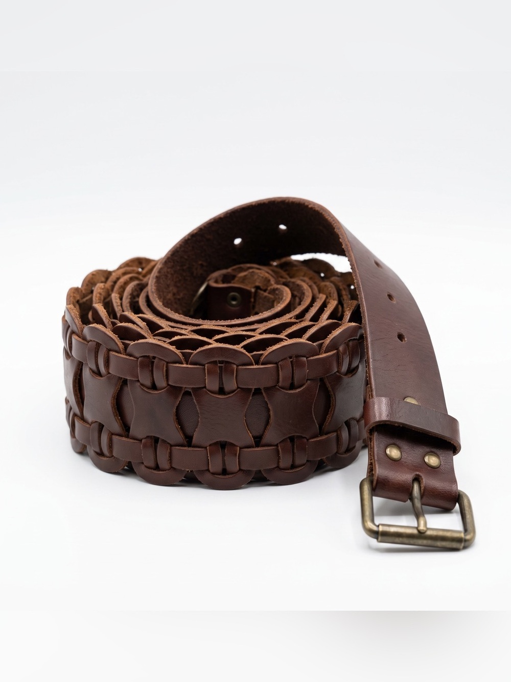 🤎 GAP GENUINE LEATHER WOVEN WAIST BELT